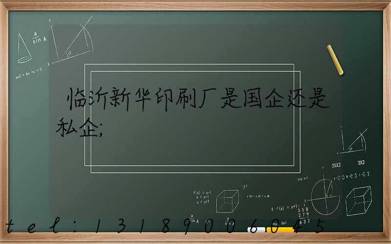 临沂新华印刷厂是国企还是私企