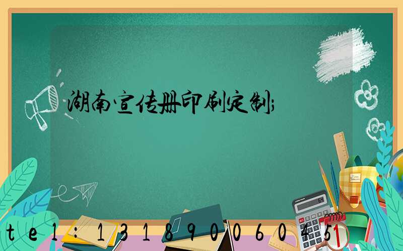 湖南宣传册印刷定制