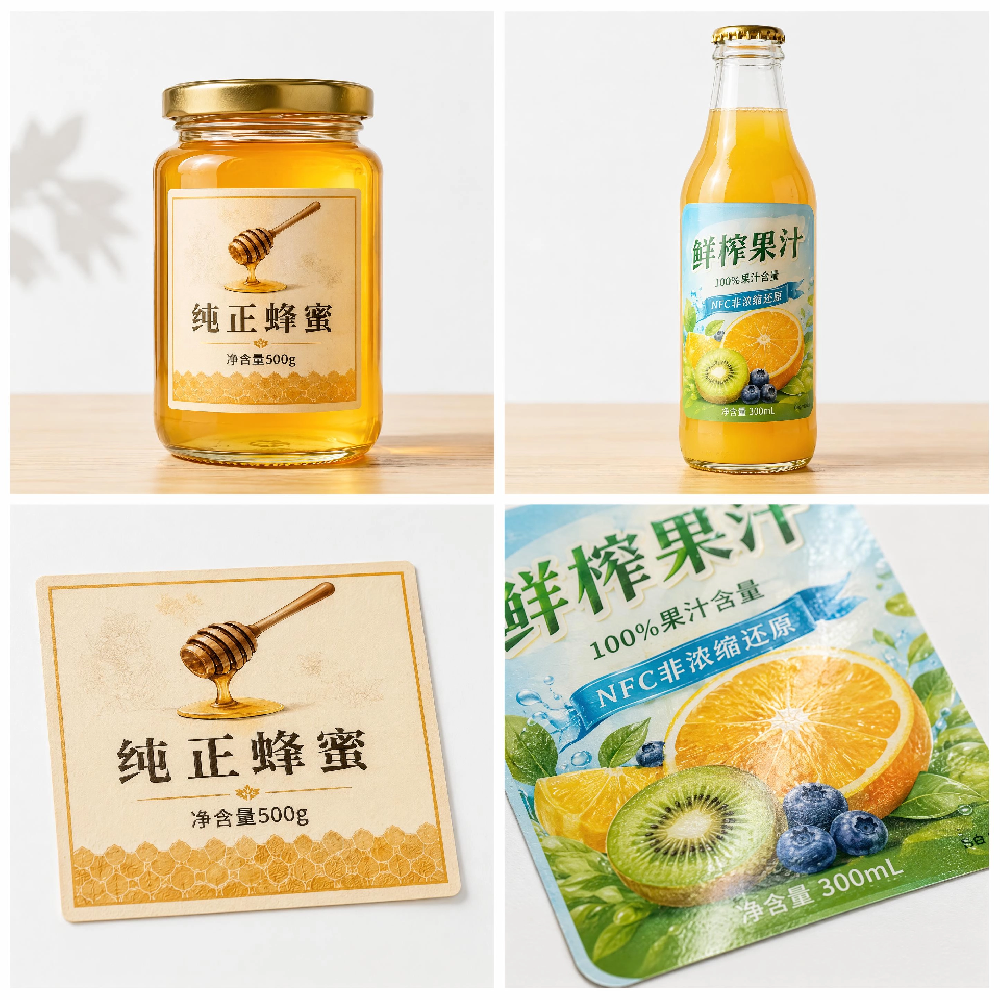 食品饮料不干胶标签定制